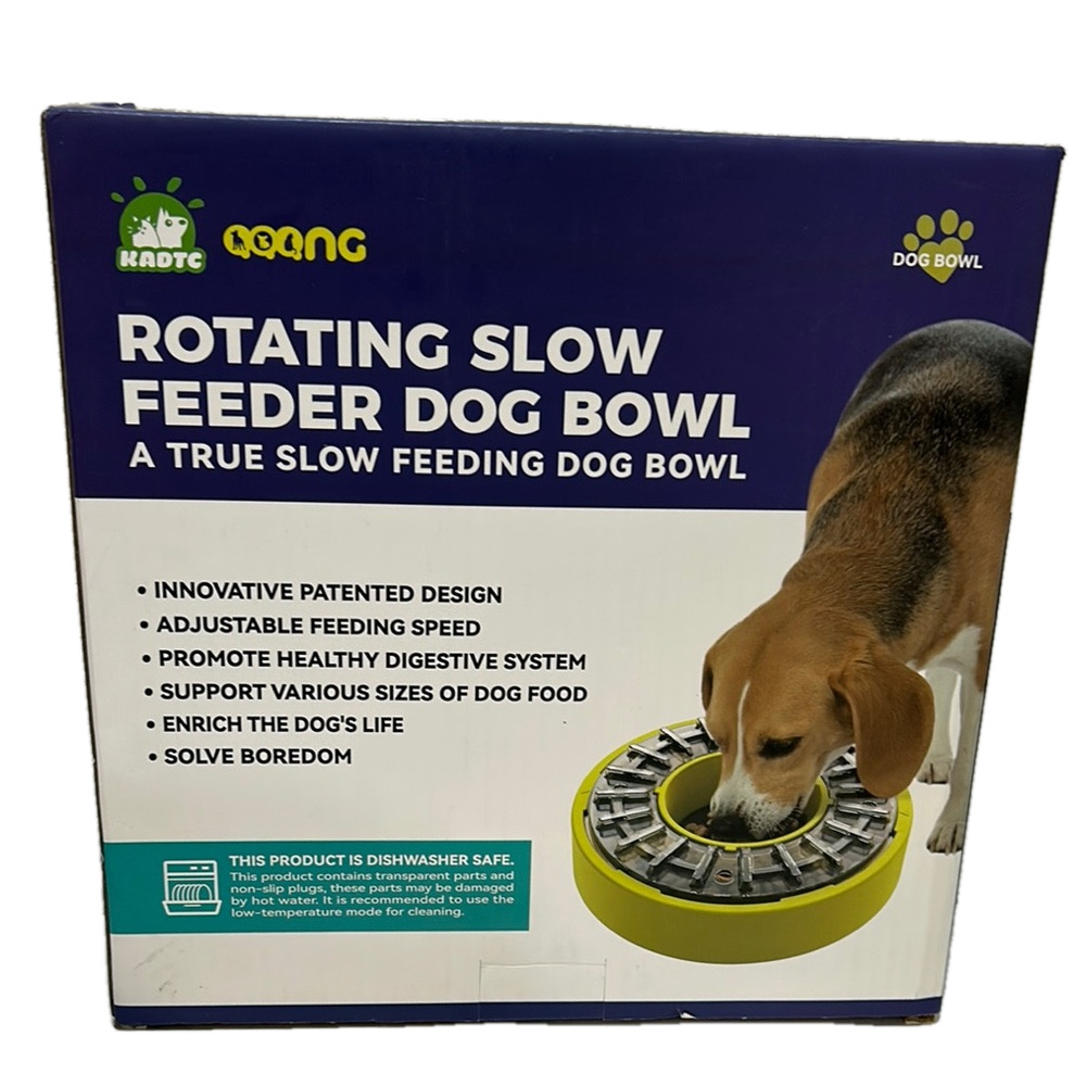 KADTC Rotating Slow Feeder Dog Bowl - Yellow NWT